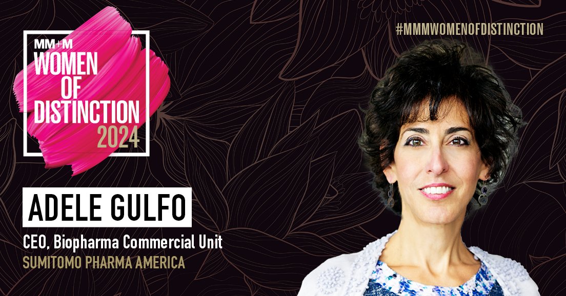 Meet Adele Gulfo of @SumitomoPharma, one of the industry’s most respected trailblazers making a difference in healthcare! #MMMWomenofDistinction Learn more about Gulfo brnw.ch/21wJFp2 and get tickets to celebrate the 2024 class on June 13: brnw.ch/21wJFp3