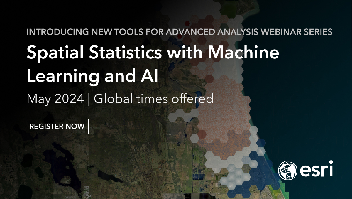 GISPublicSafety's tweet image. Learn how to how to use the spatial statistics toolbox to analyze large data sets and measure geographic distributions, see patterns and clusters, and make predictions. 
Join our upcoming webinar!
Register: esri.social/TgyO50RxroI
#GIS #spatialstatistics
