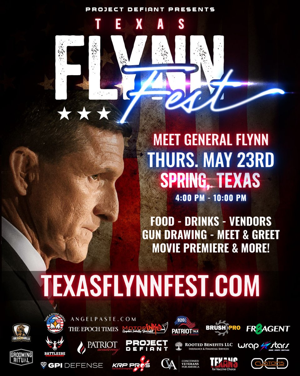 As we eagerly count down to the highly-anticipated Texas Flynn Fest, I want to extend a heartfelt shoutout to our local business sponsors who have already committed their support. Thanks to them, we're gearing up for a celebration of freedom, liberty, and community that will be