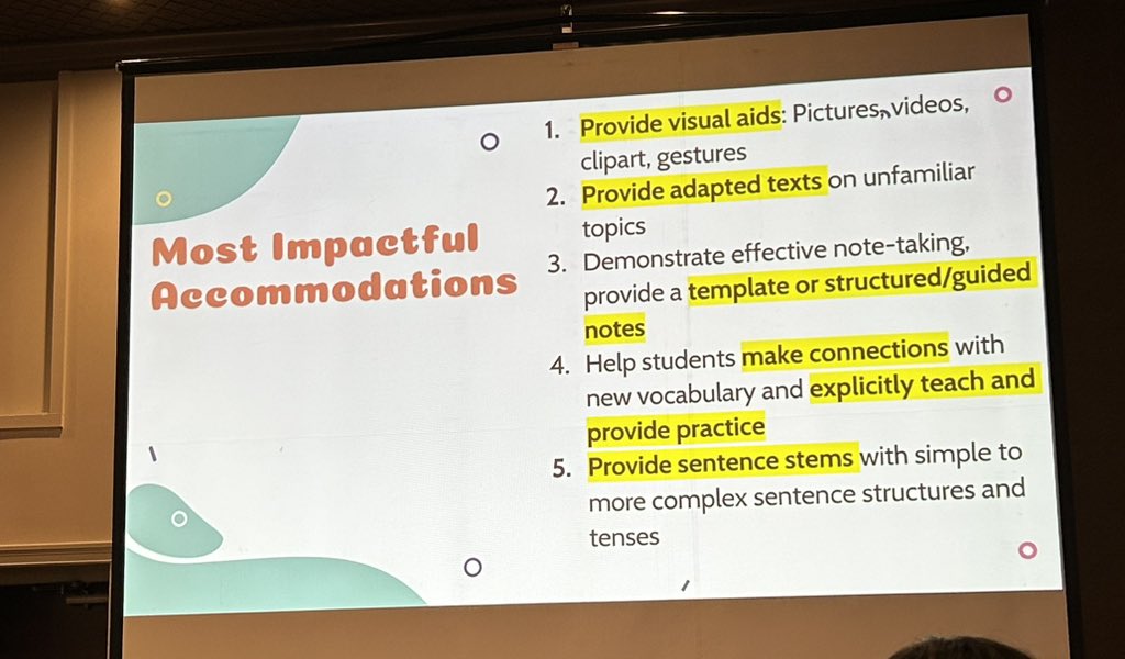 Love seeing these examples of high impact supports from @jen_esl at #MABEMI24