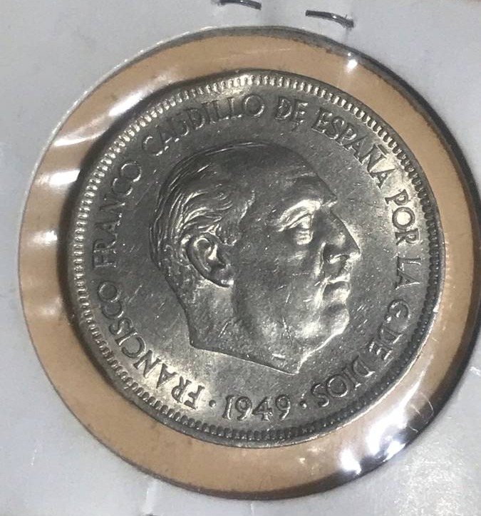 Own a piece of Spanish history with this authentic 1949 (50) 5 Pesetas gold coin. A prized addition to any collection! #Spain #GoldCoin #Numismatics #Collectibles #VintageCoins #SpanishHistory #RareCoins #GainesvilleThings gainesvillethings.com/product/spain-…