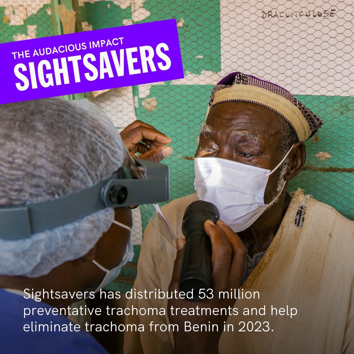 TheAudaciousPrj's tweet image. Celebrate the audacious impact of @Sightsavers with us!

Sightsavers has distributed 53 million preventative trachoma treatments and help eliminate trachoma from Benin in 2023.

#AudaciousProject