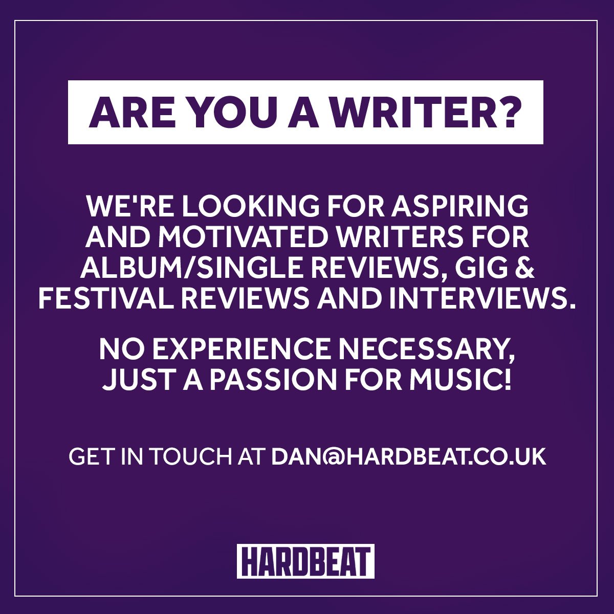 Heya Twitter! Hardbeat is gearing up for something special this year and if you fancy being part of it as a writer, reviewer or anything really give us a shout! 

#journo #journalist #rock #metal #newmusic