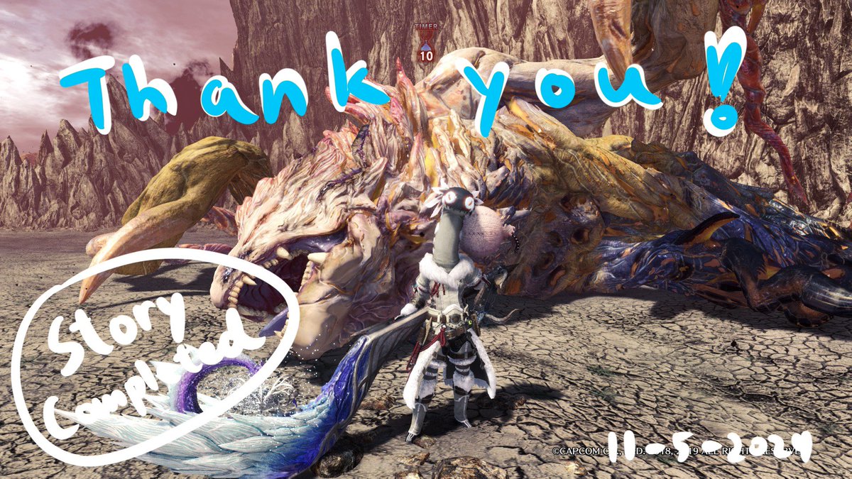 lmc_0125's tweet photo. モンスターハンターアイスボーンクリアした！！みんな本当にありがとうございました！

We have successfully cleared MHWIB!! Thank you everyone!!! https://t.co/66anYnUVrz