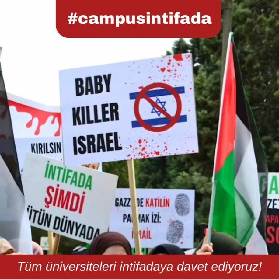 Arkadaşlar! Dünyada bütün üniversiteler İsrail'deki soykırım için ayağa kalktılar. Türkiye’den güçlü ses yükselmedi. Kardeşlerimiz üniversiteleri ayağa kaldıracak bir çalışma başlatıyorlar… Haydi arkadaşlar… #campusintifada etiketimize güçlü destek verelim. Teşekkür