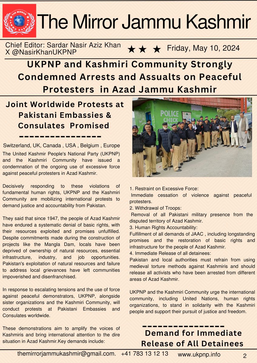 NasirKhanUKPNP's tweet photo. #AzadKashmir is ablaze with , #ShutterDown #WheelJamStrike massive protests & rallies as citizens defy crackdowns by #Pakistani security personnels & police. #UKPNP demandS for release of all detainees arbitrarily arrested.
@shaukatkashmiri @UN @JustinTrudeau @antonioguterres https://t.co/GveDT9K0yi