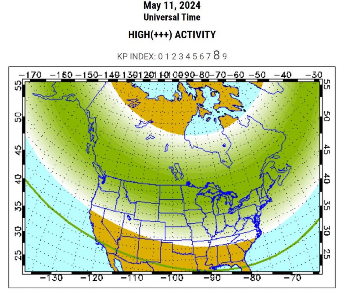 Northern lights are a possibility across at least northern Nevada tonight! Auroras on the horizon are possible all the way down even to states like Texas and Arizona. #nvwx #spacewx #NorthernLights