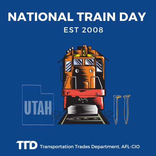 It's National Train Day! #OTD 150 years ago, the pounding of the Golden Spike in Promontory, Utah marked the completion of the first transcontinental railroad. Today, and every day, we're grateful for the dedicated rail workers who move our freight and passenger rail systems.