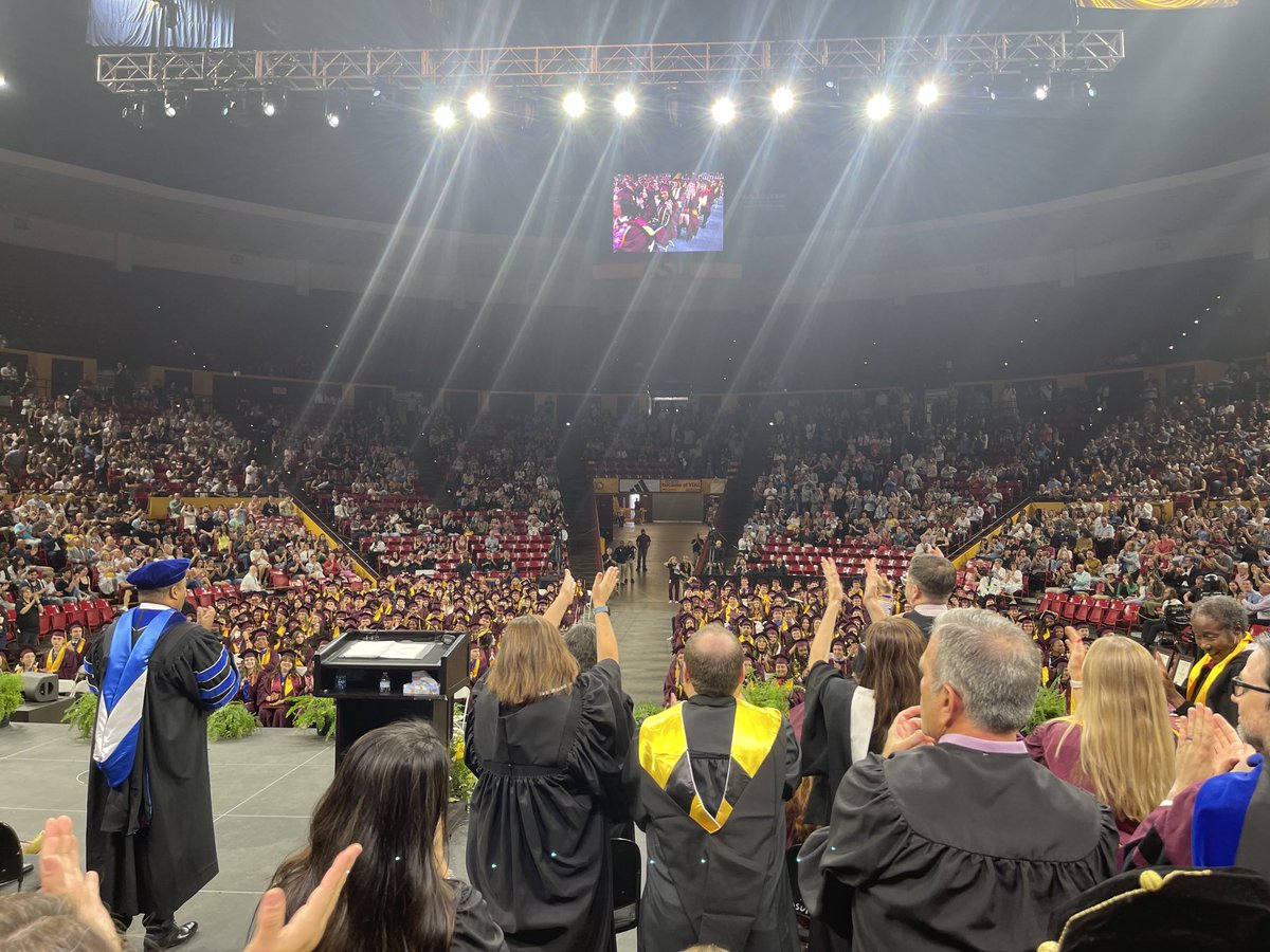View from the stage: Congrats to all our 2024 ⁦<a href="/Cronkite_ASU/">Cronkite School</a>⁩ grads! Well done. 🎓🙌🎉Cheers to a bright future!