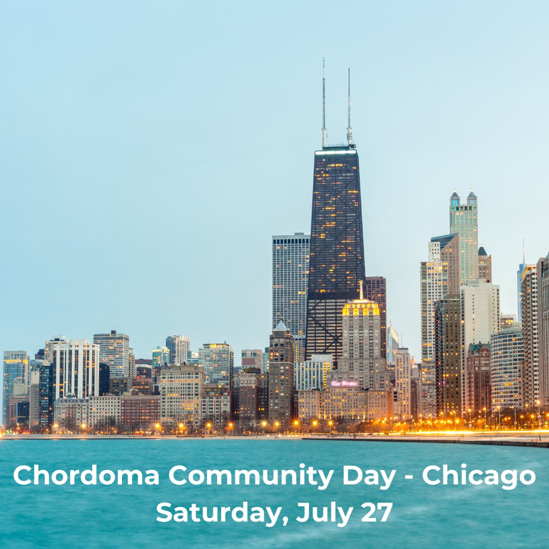 Join us July 27th for our Chordoma Community Day in Chicago! This special day will be filled with updates on the latest research, sessions to help manage various quality of life concerns, & opportunities to learn how you can make a positive impact. chordomafoundation.org/event/2024-cho…