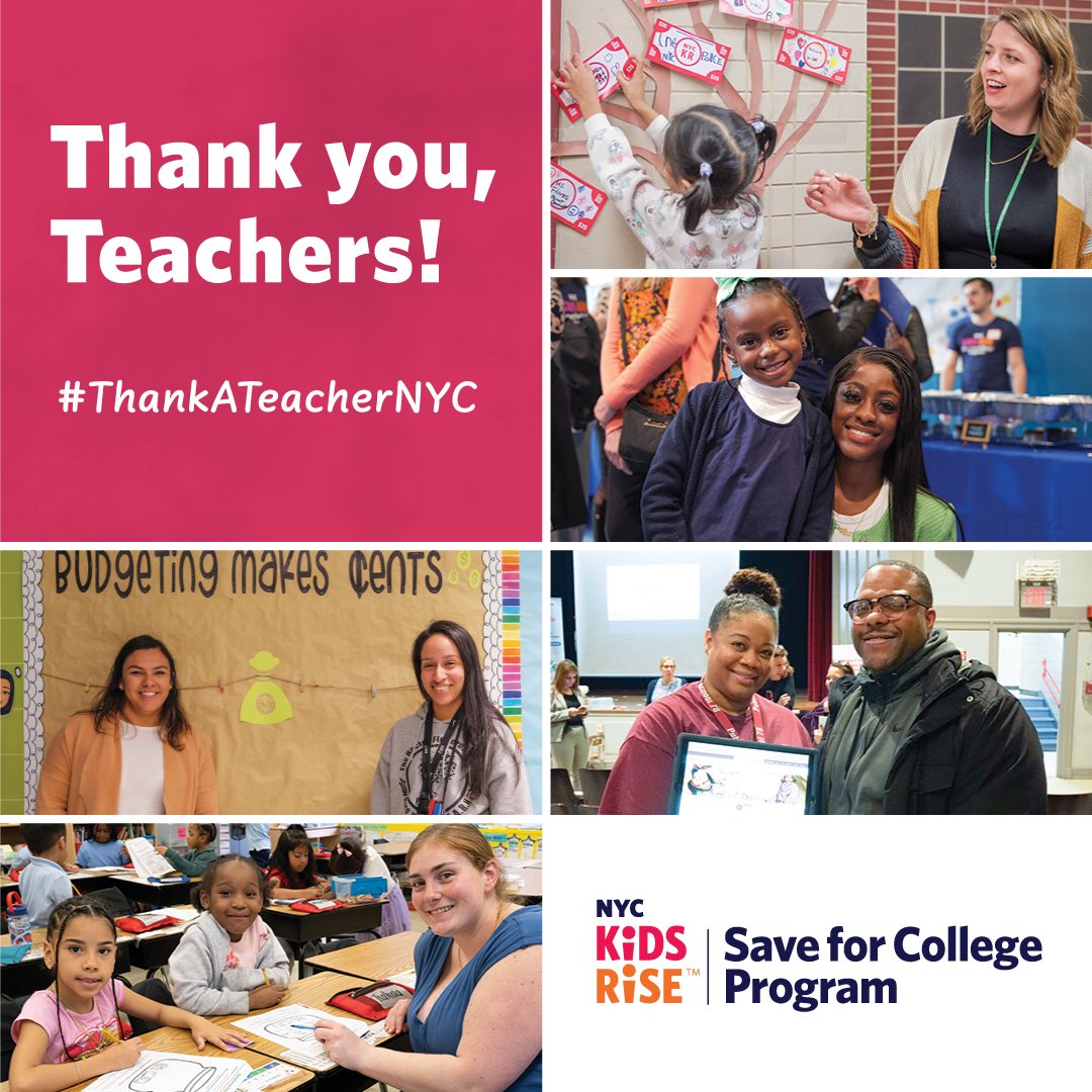 NYCKidsRISE's tweet image. Thank you @nycschools teachers for all you do to support + encourage students and their families to dream big about their future! 

Take a moment to share your favorite memories of + with your teachers by using the hashtags: #ThankATeacherNYC #TeacherAppreciationWeek
