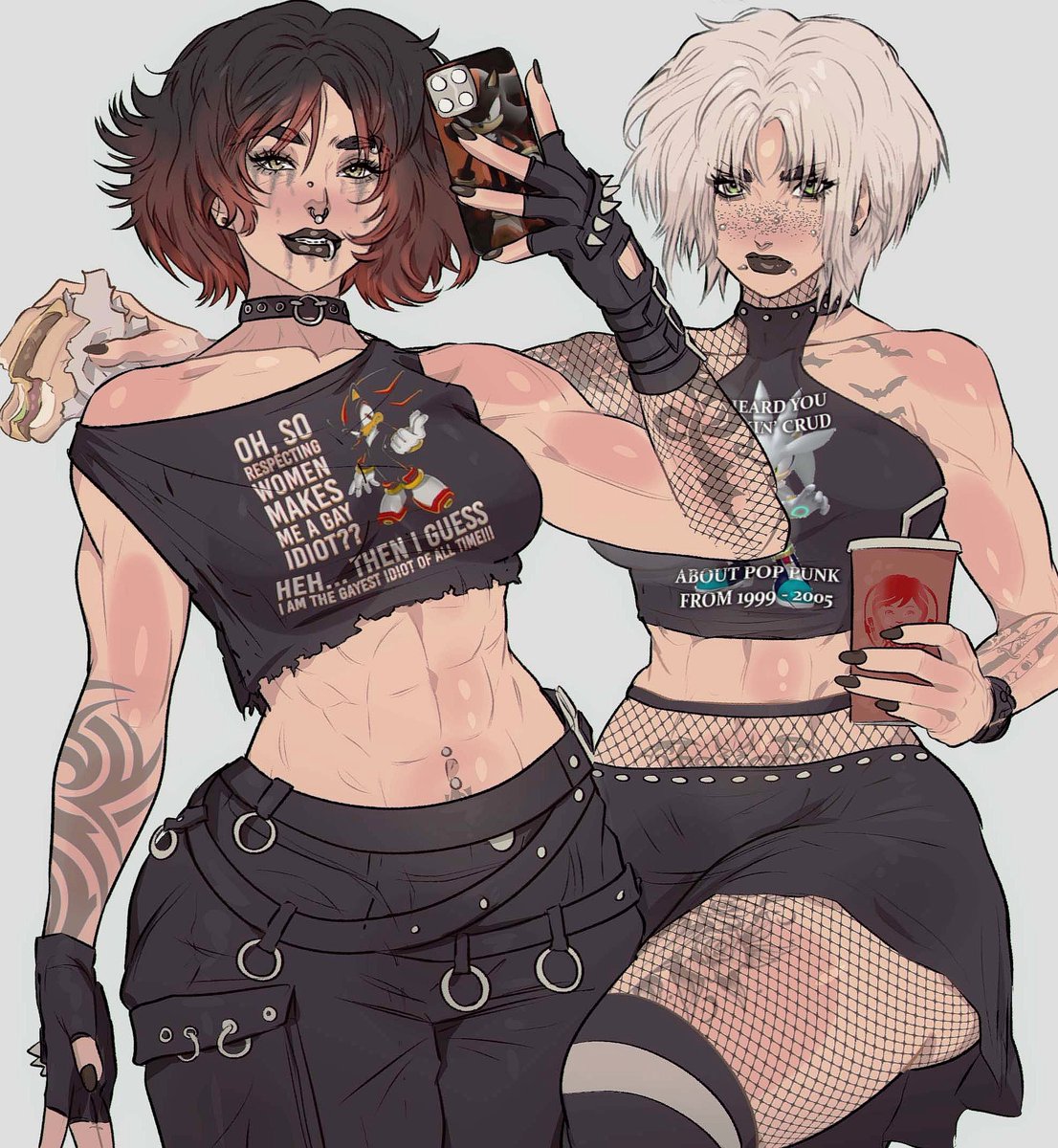 「just two girls obsessed with hedgehogs 」|大きなカニ 🦀YORAのイラスト