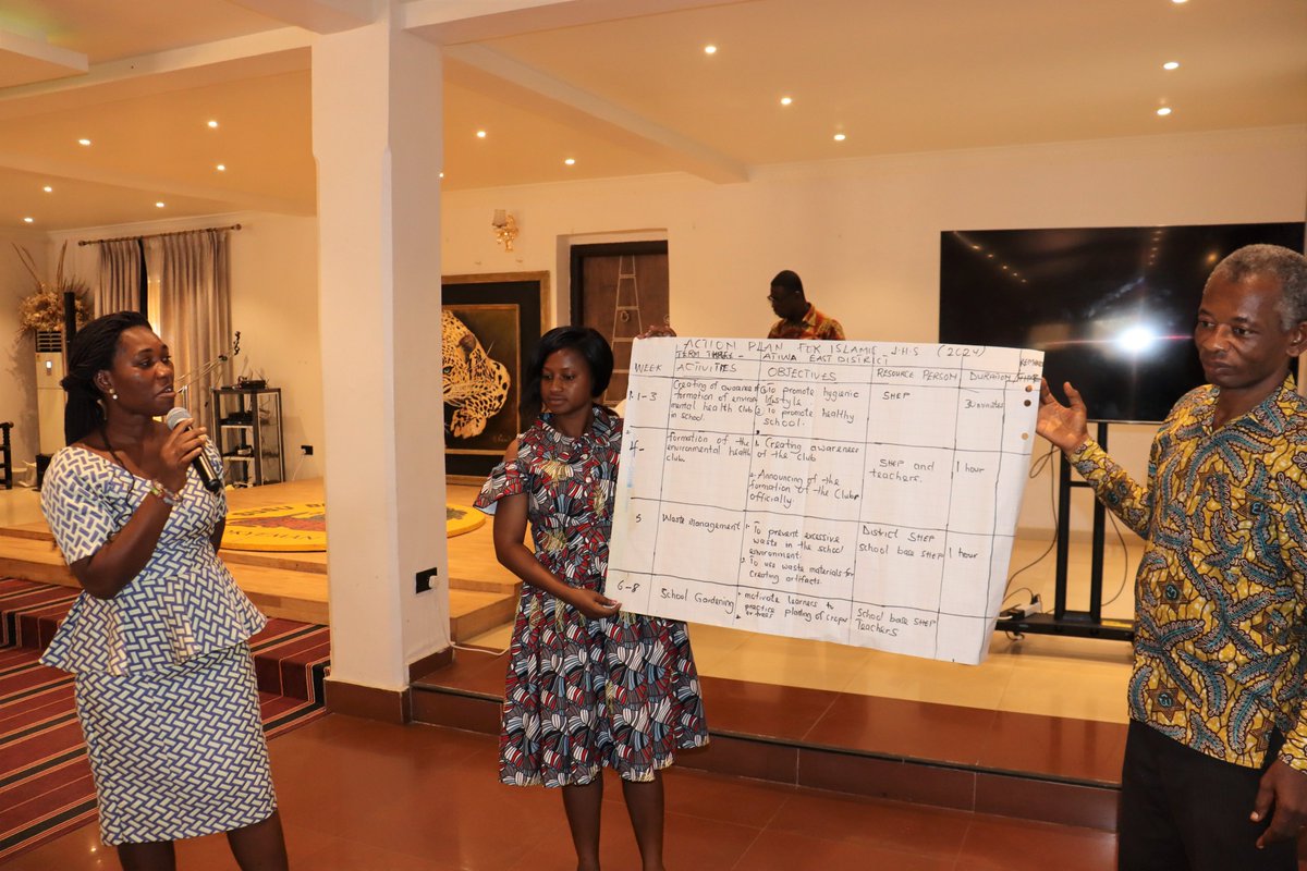 WHOGhana's tweet photo. At the just ended School Health Coordinators workshop by the Okyeman Environment Foundation and partners as part of @UNhumansecurity #ForestOkyeman Project, stakeholders develop and share action plans to promote school clubs, environmental restoration and health activities. https://t.co/hmEu9fYPgE