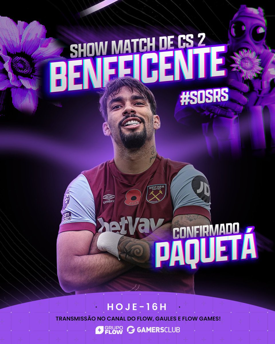 As surpresas não param! Lucas Paquetá vai jogar um CS com a gente, você realmente não pode perder, é agora as 16:00 horas!
