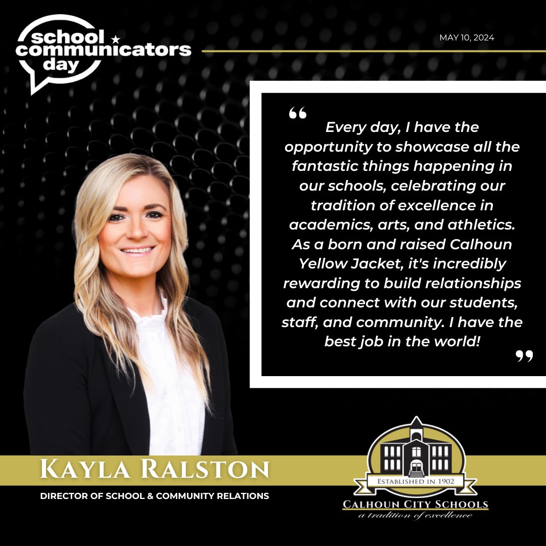 Happy School Communicators Day to our very own @kay_ral! Thank you for your dedication and the incredible impact you make on our school community. Wishing you a day as outstanding as your contributions! #GoJackets
