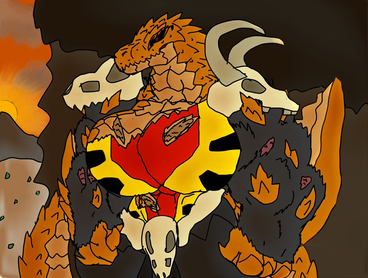 coronasaur's tweet photo. Gave a bit of a design rework for my Crossbreed General, Terra. Now she’s got a couple more species she’s been hybridized with and an outfit that gives a bit more of an “alien turned savage” vibe https://t.co/MBguMB53lO