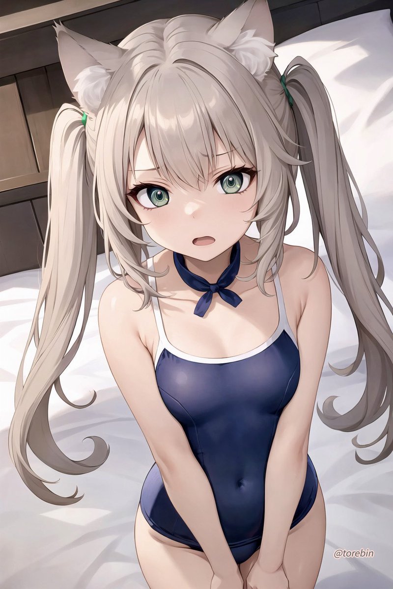 torebin's tweet image. 主様はスク水が好きらしくて、
夏でも無いのに水着を着せてくる困った人だにゃん(ฅ¯ ·̫ ¯ ^ฅ )و &quot;

The master seems to like school swimsuits,
and he makes me wear a swimsuit even though it&apos;s not summer, which is annoying (ฅ¯ ·̫ ¯ ^ฅ )و &quot;

AI+加筆🖌️
AI+Retouching🖌️
#AIイラスト
#AIart