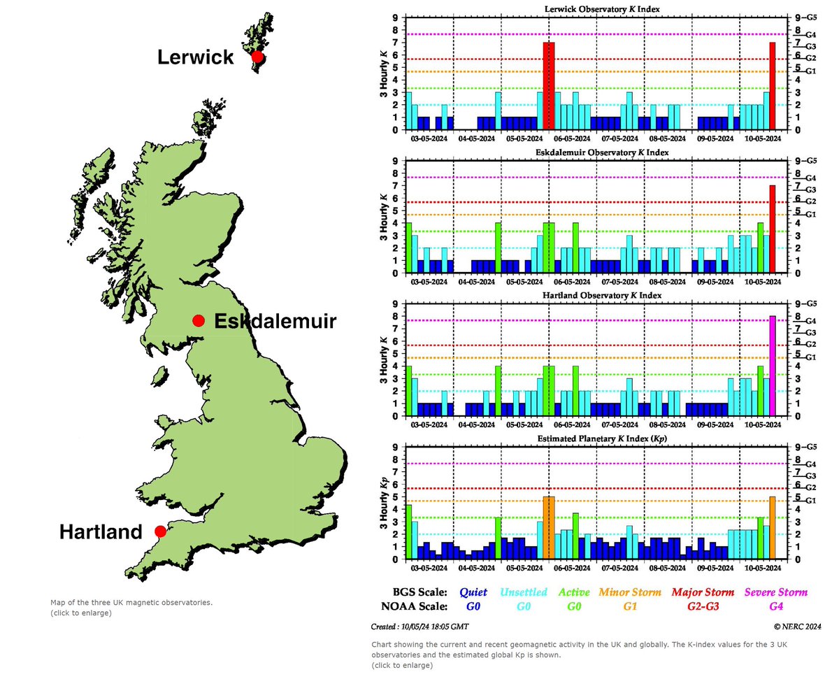 UK friends & others in northerly latitudes: I highly recommend going somewhere dark tonight. This is the strongest solar storm in 20 years. There are clear skies for most of the UK. A once-in-a-lifetime opportunity to see #aurora for many. [1/6] Want to know more... Read on