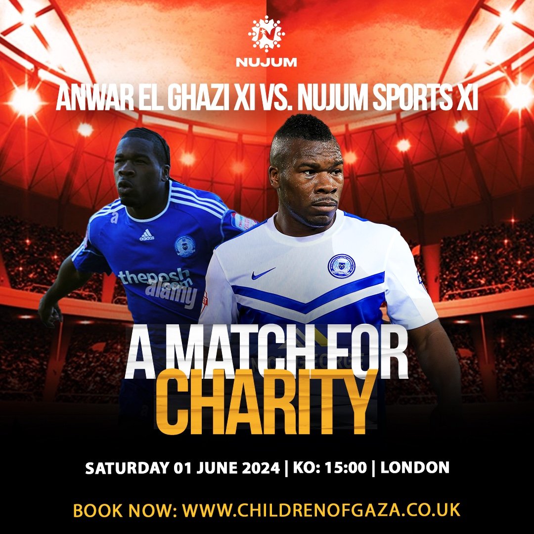 Get your ticket and support this great cause 🙏🏾 childrenofgaza.co.uk @NujumSports