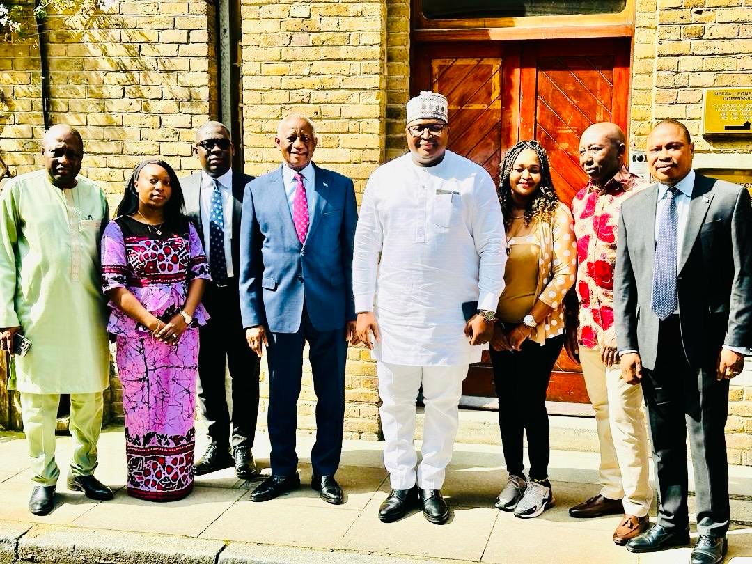 This afternoon, @TimKabba , SL’s Foreign Minister, paid a courtesy visit to HC Dr. Morie Manyeh & staff of the SLHC, @ 41 Eagle Street, Holborn. The minister has spent the last 2 days in the U.K. productively engaging with various strands of both the private and public sectors.