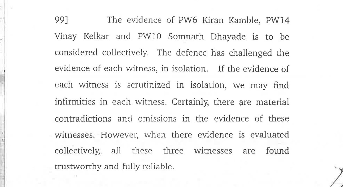 Reading the Pune District Court’s judgment in Dabholkar murder case. Some preliminary observations: 1. The honourable judge does not write a single word about the two persons named as the shooters in CBI’s first chargesheet - Aroskar/Pawar - or the fact that same “eyewitnesses”…