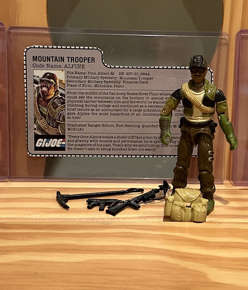 @MW_Nekoman 1985 Alpine

One of my first purchases of my modern-day, vintage #GIJoe collecting run. 

Still need his hooks & rope. 

#YoJoe #ARAH #GIJoeCollector #GIJoePhotography #GIJoeNation #ToyPhotography  #VintageToys  #ToyCollector