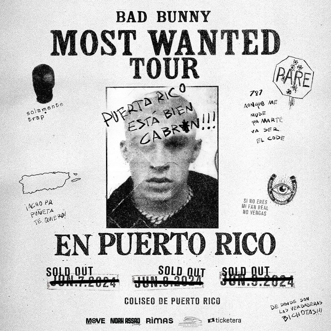 EL CALENTÓN ESTÁ QUE ARDE 🔥 La tercera función del #MostWantedTour de @sanbenito en el @ColiseoPR está agotada. Puerto Rico 🇵🇷 Qué canción tiene que cantar #BadBunny sí o sí? 👀