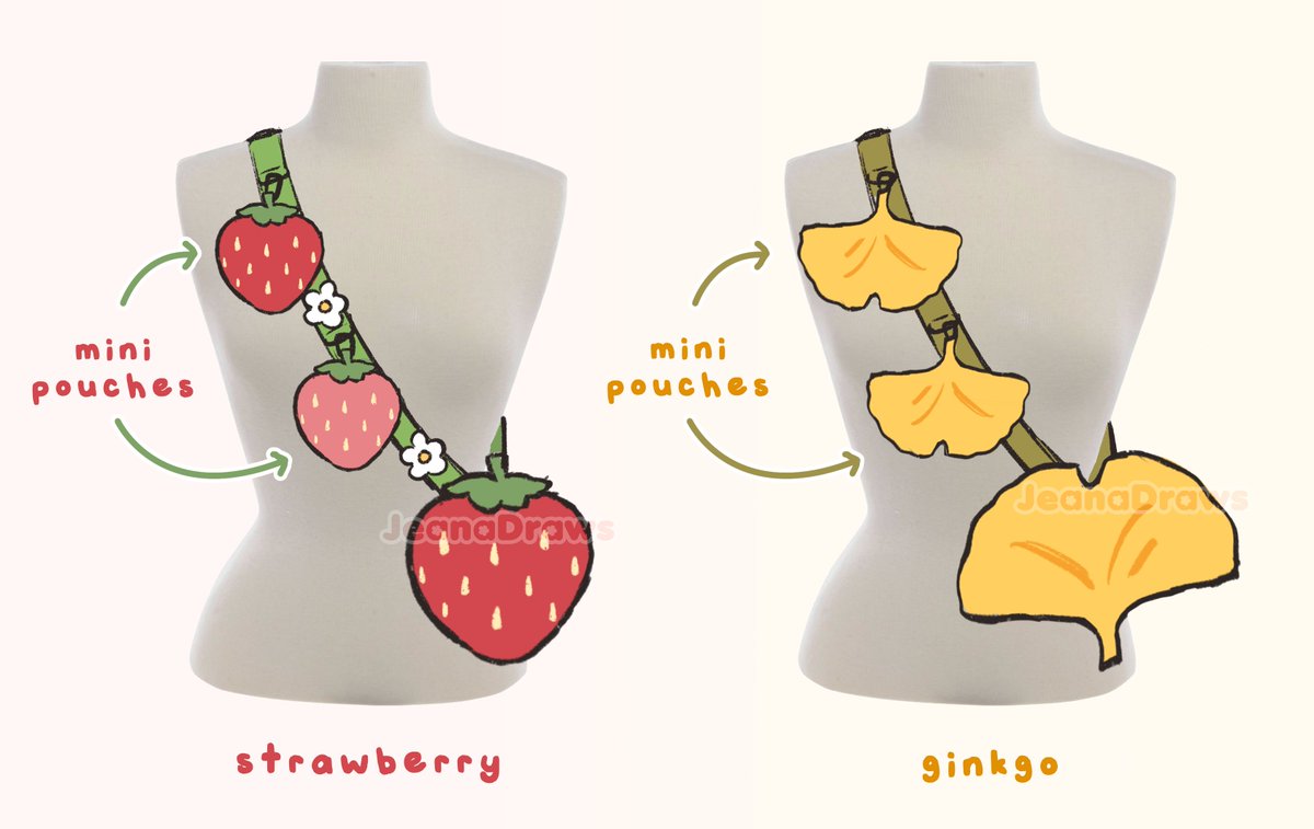strawberry and ginkgo versions 🍓💛