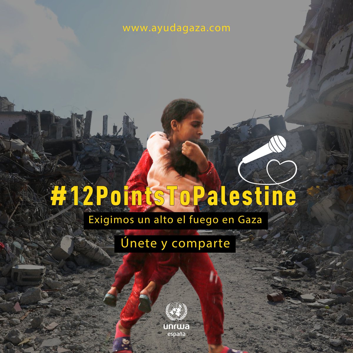 La música es VIDA. Desde hace meses en Gaza sólo hay muerte. Este fin de semana unámonos por la vida de los palestinxs que están siendo arrebatadas. Que los 12 puntos sean para Palestina. Por un alto el fuego inmediato #12PointsToPalestine Comparte🙏 👉 ayudagaza.com