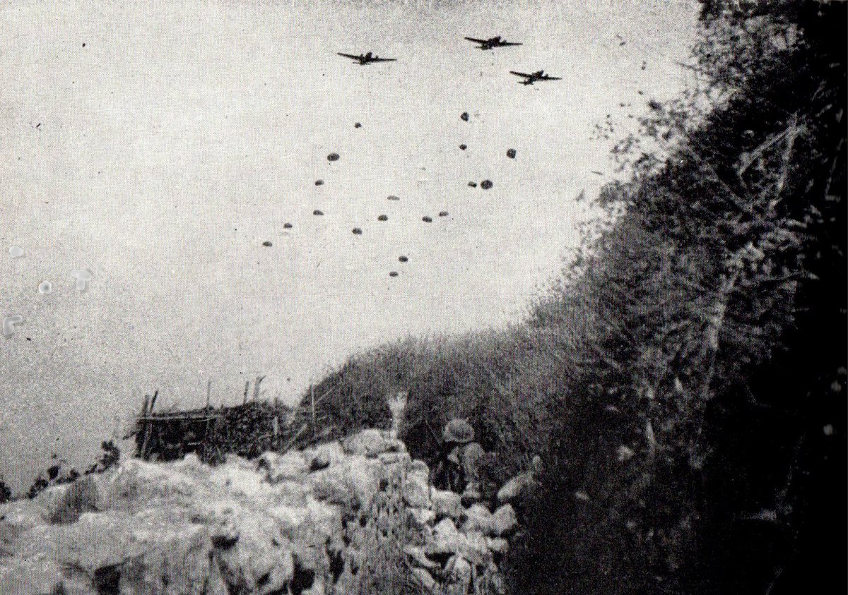 The New Zealand trench view from below; they have yet to open fire (New Zealand Army Museum) Image from The Hill: The brutal fight for Hill 107 in the Battle of Crete by Robert Kershaw. #History #WWII #Crete #Military #Soldier