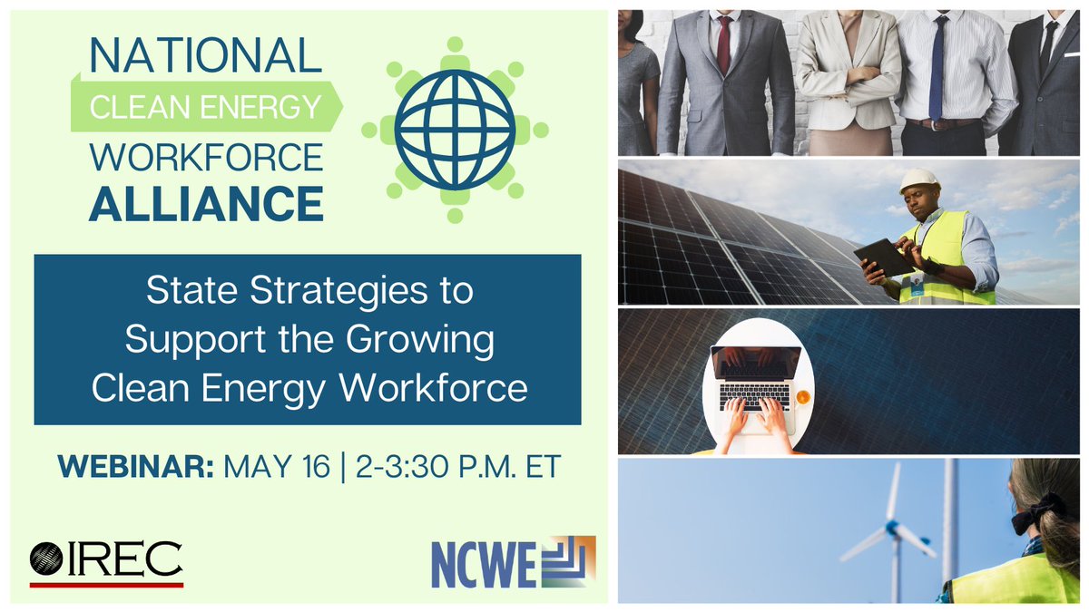 Join us on May 16 for a presentation from @NASEO_Energy and a panel of state leaders to discuss the broad range of strategies State Energy Offices are adopting to support #workforcedevelopment activities and connect workers with good quality jobs: bit.ly/3WgG4wI!