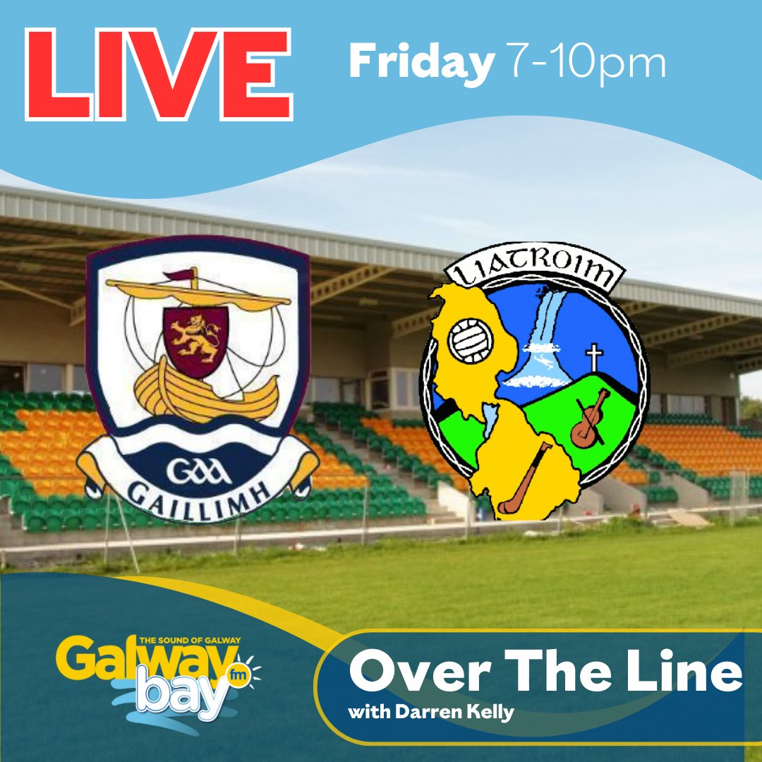 FOOTBALL Latest: Galway 1-4 Leitrim 0-1 (14 mins)

GOAL! GALWAY! KILLIAN JOYCE! (14 mins)
Connacht Minor Football Championship Latest from Ballinamore
LIVE! now on 'Over The Line' on Galway Bay FM #gbfmsports