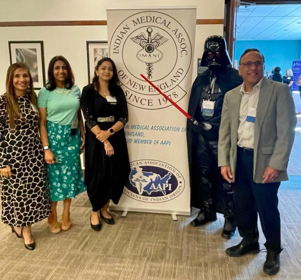 #PhotoOfTheWeek Paul Mathew, M.D. dresses as Darth Vader on “May the 4th” while serving as course director, moderator, and a speaker at the Massachusetts Medical Society Headquarters in Waltham for the Indian Medical Association of New England’s Annual CME Course.