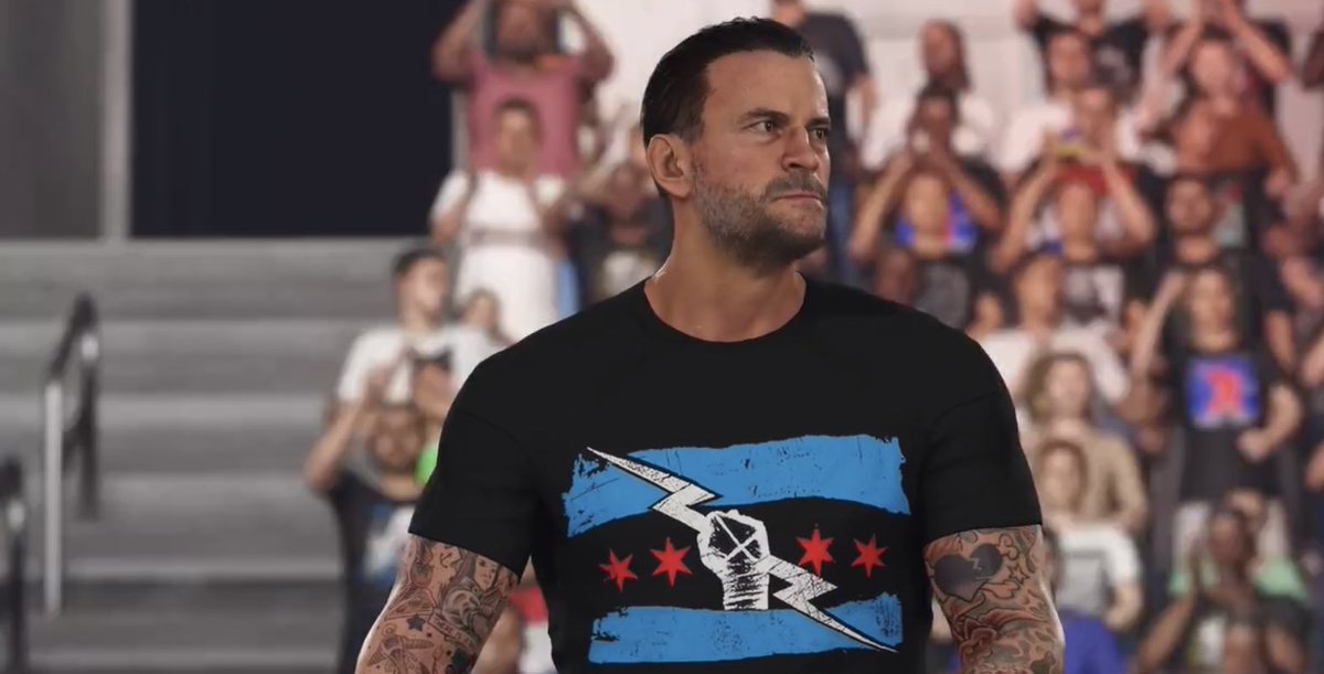 This The type of shit u can’t accomplish with a CAW. I’ve tried my best over the years but my caws will never compare to this 

This, Roman , and Tiffany Stratton’s  DLC model last  game are the best models I’ve seen so far 

 #WWE2K24