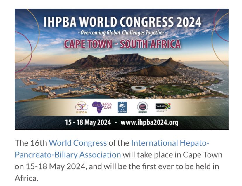 🔹Countdown to Cape Town, South Africa 🇿🇦 
💪Excited to be invited by the International Hepato-Pancreato-Biliary Association to Chair the session on NETs.
<a href="/IHPBA/">IHPBA</a> <a href="/EAHPBA/">E-AHPBA</a> <a href="/RCSnews/">The Royal College of Surgeons of England</a> <a href="/HealingNET1/">Healing NET</a> <a href="/Neuroendocrine/">Neuroendocrine Cancer</a> <a href="/ncukcharity/">Neuroendocrine Cancer UK #NotJustNECancer</a>