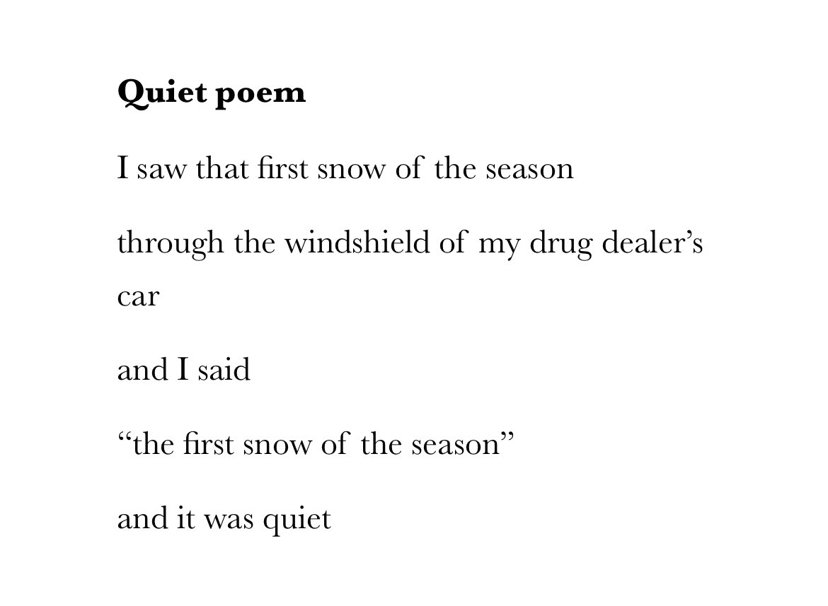 Quiet poem by Sam Cooke