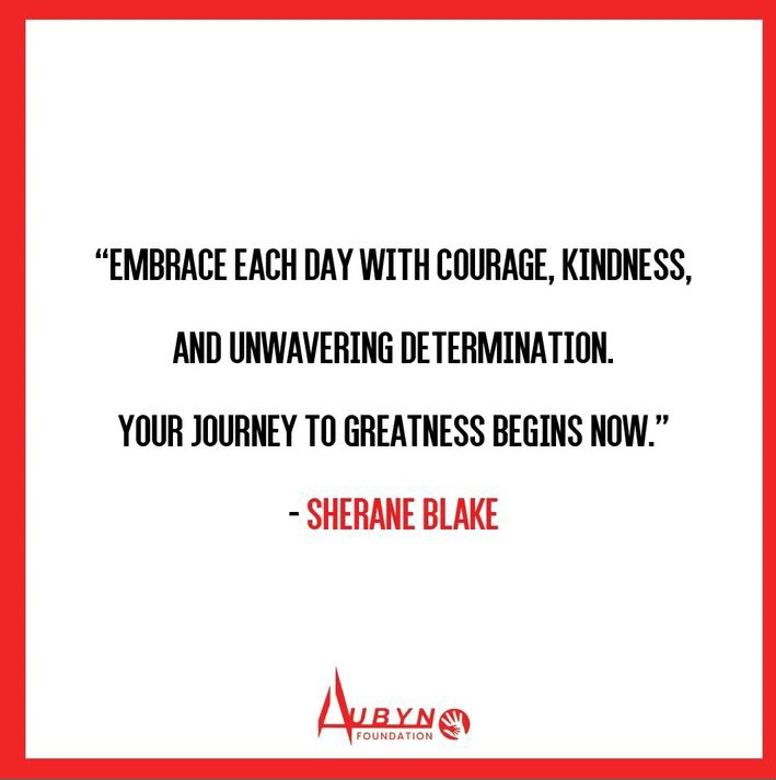 AUBYNfdn's tweet photo. At Aubyn Foundation: Courage, kindness and determination are keys to greatness. 🔑

 #AUBYN #Inspiration #EmbraceEachDay https://t.co/MNap0MmeTT