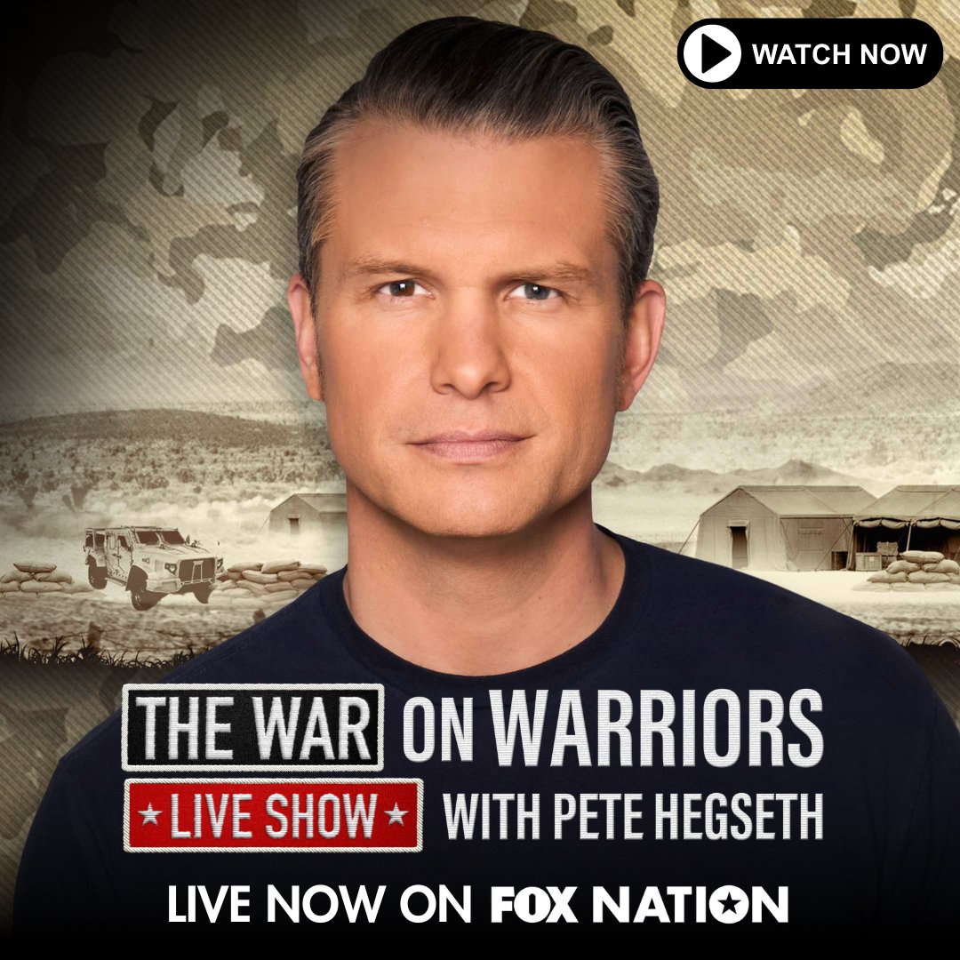 Join forces with @PeteHegseth and a panel of battle-tested veterans as they explore the real challenges facing military members today. Be there. Be aware. Watch LIVE NOW on Fox Nation. bit.ly/3ChgigD