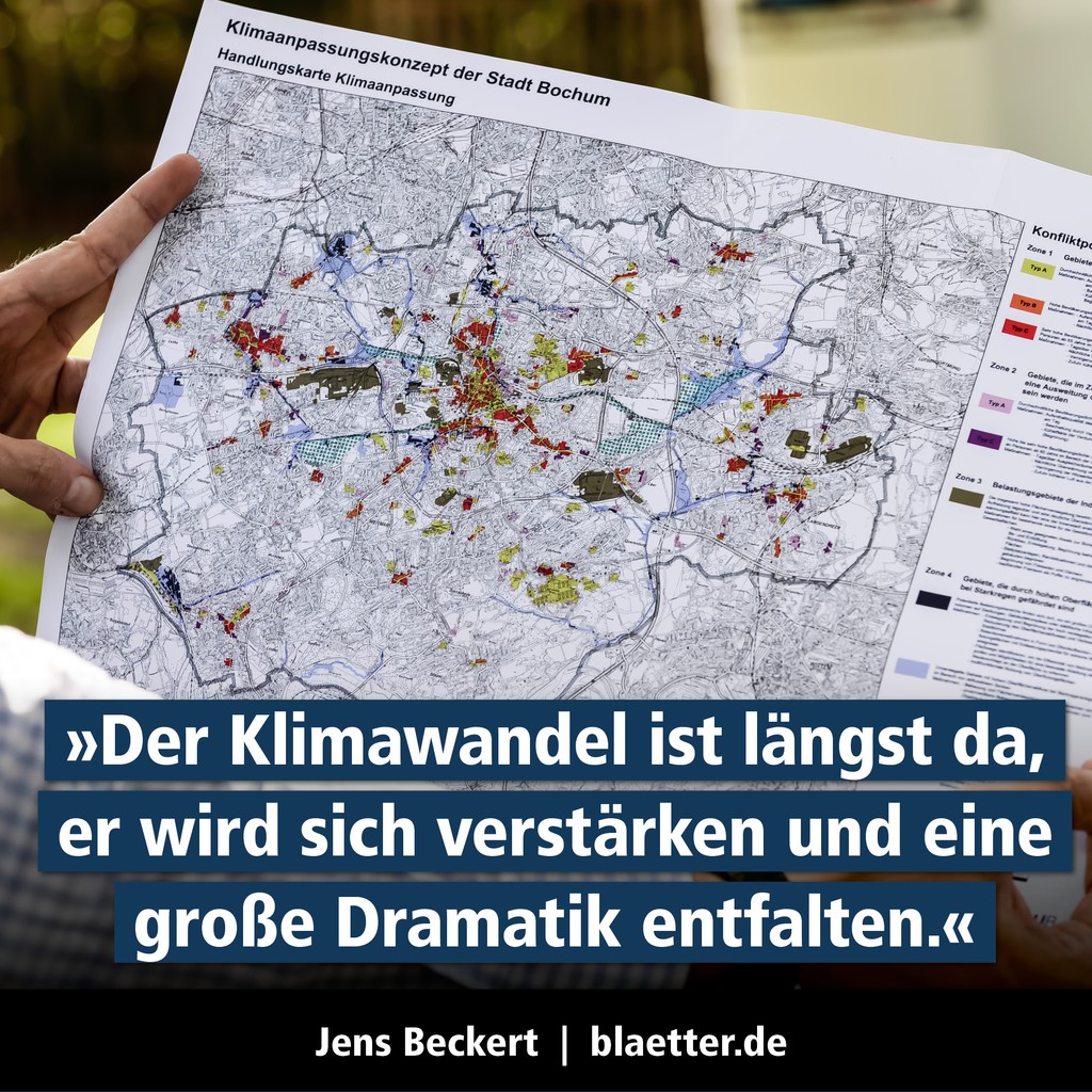 Wir werden in den kommenden Jahrzehnten von weiterer bedeutender #Erderwärmung betroffen sein. Jens Beckert skizziert, wie eine realistische #Klimapolitik aussehen kann: blaetter.de/ausgabe/2024/m…