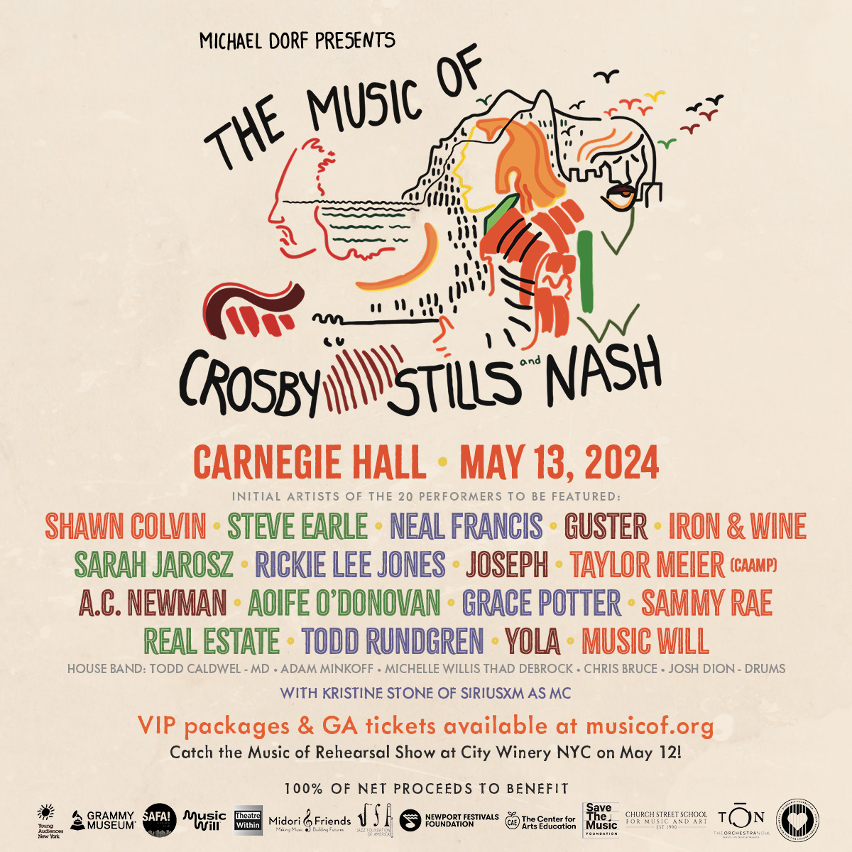 Iron & Wine, The New Pornographers' A.C. Newman, Todd Rundgren, Steve Earle, Grace Potter, Yola, Rickie Lee Jones & more will celebrate the music of Crosby, Stills & Nash at Carneige Hall on Monday: bit.ly/3UTMuk4