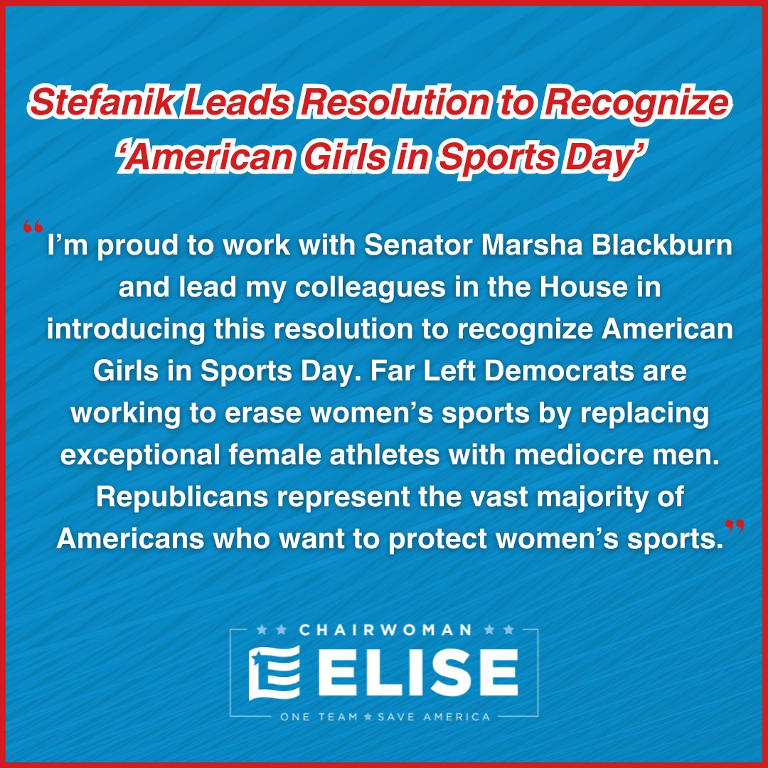 My statement on leading the resolution alongside my friend @VoteMarsha to recognize “American Girls in Sports Day.”