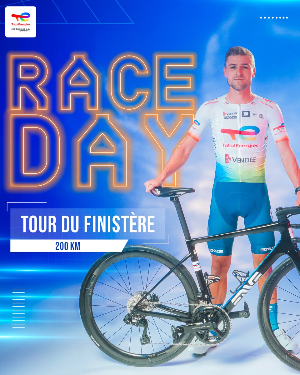 🏁 𝐑𝐀𝐂𝐄𝐃𝐀𝐘 🏁 🇫🇷 | Tour du Finistère ⏰ | 12:30 📍 | Quimper › Quimper 🛣 | 199.9km 📺 | @Eurosport_FR & @france3Bretagne #️⃣ | #AllezTotalEnergies #TourduFinistere