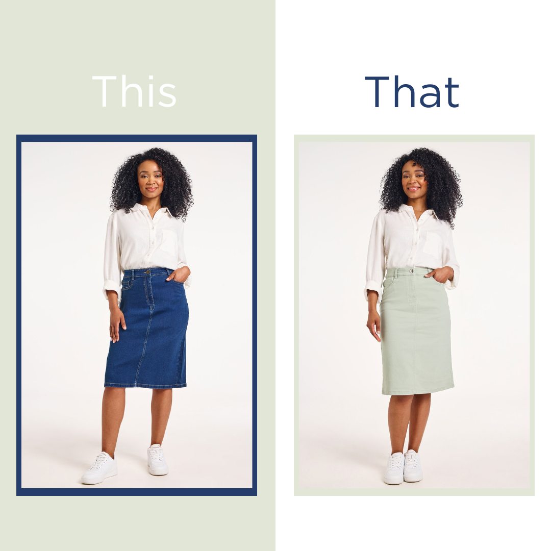 Your summer wardrobe isn't complete without a denim skirt... Elevate your denim game with the timeless charm of a midi skirt from @bonmarche! ✨ But which one will you choose? 💙💚