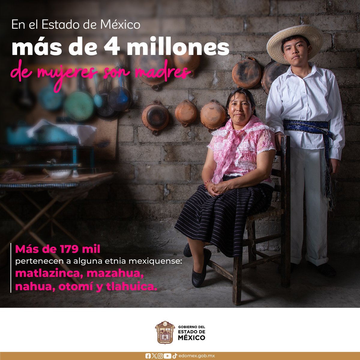 ¿Sabías qué? En el Estado de México más de 4 millones de mujeres son madres, de las cuales, más de 179 mil pertenecen a alguna etnia mexiquense. ¡Feliz Día de las Madres!