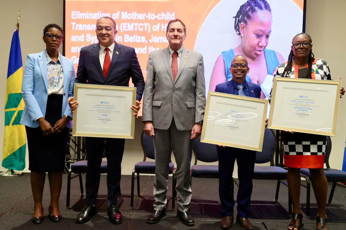 Belize🇧🇿Jamaica🇯🇲St. Vincent & the Grenadines🇻🇨eliminated mother-to-child HIV & syphilis transmission! 👏🏿Their dedication to public health shines through. @UNICEF @WHO @UNAIDS continue to support prevention, testing & treatment. Hope more countries follow! tinyurl.com/2ja837n2