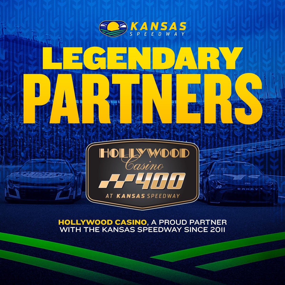 From the day we opened our doors, @Kansas_Lottery has been by our side. From the day @Hollywood_Kan opened their doors, they’ve been by our side. True legends that we love. #NASCARLegends