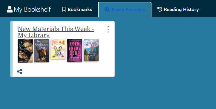 STELLALibraries's tweet photo. My Bookshelf will be your personalized area for account information, list of checked out physical and digital materials, bookmarked items and lists, saved searches, and reading history (if you choose to enable). https://t.co/JtxhP64rGo