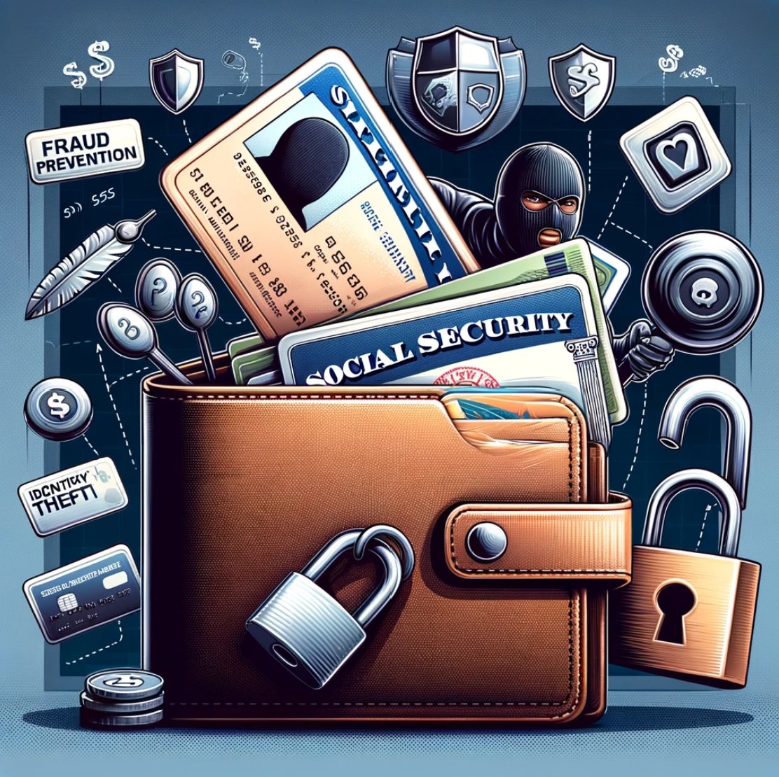 'Stay safe from economic crimes! 🔐 Many fraud cases involve the misuse of social security numbers. Keep your SSN card at home — there's no need to carry it with you. Protect your identity! #FraudPrevention #IdentityTheft #PersonalSafety'