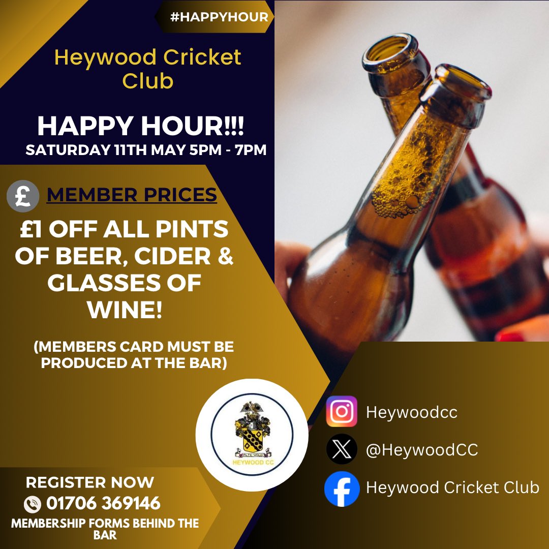 HCC happy hour tomorrow 5pm-7pm! Become a member and make the most out of the happy hour! 🍺🍻🍷
