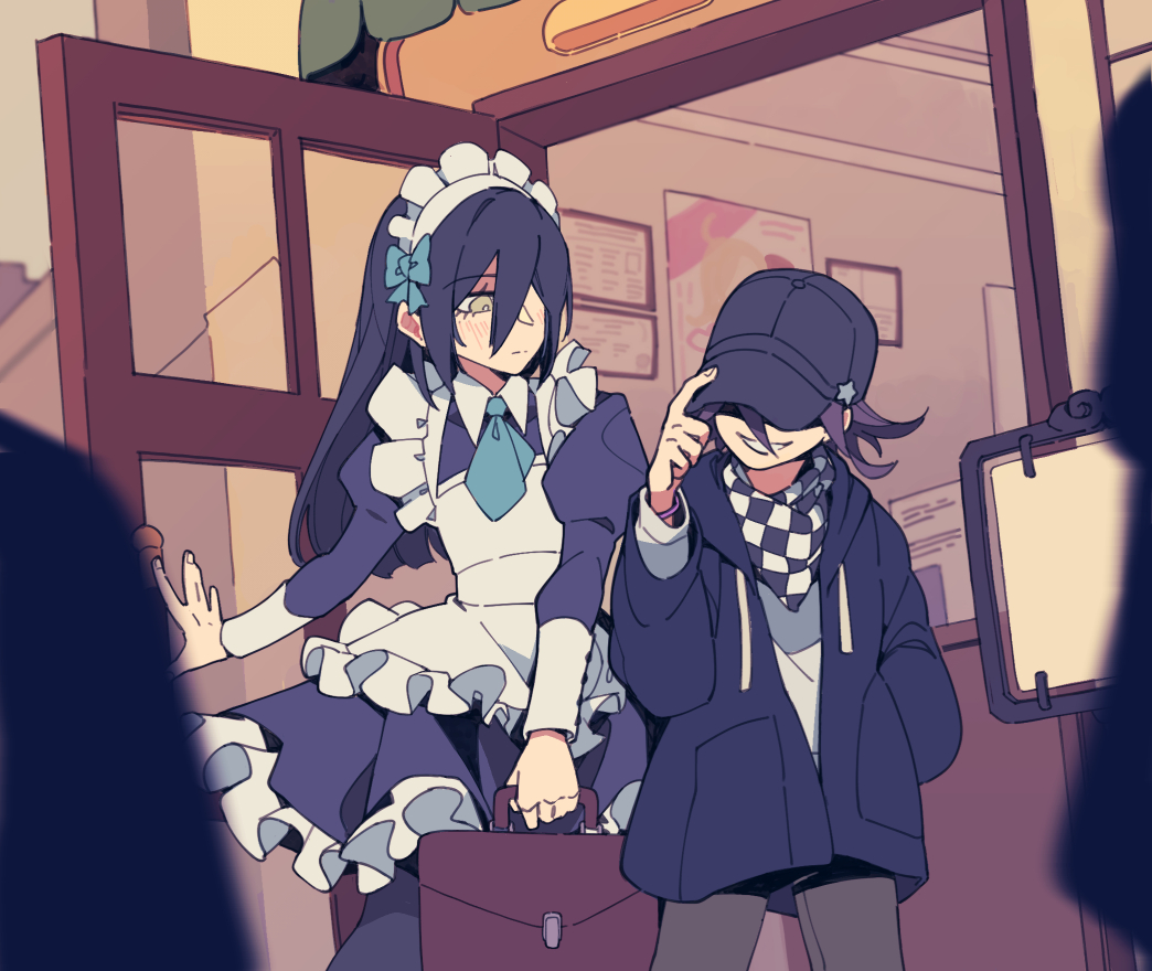 HAPPY MAID DAAAAY whew wow who is this MYSTERIOUS maid who is possibly also a DETECTIVE?? only one way to find out... another collab fic with maayan! i drew a whole bunch of pics for idolouma's stans to puzzle over. happy maid day!! 🏁🔍💜💙